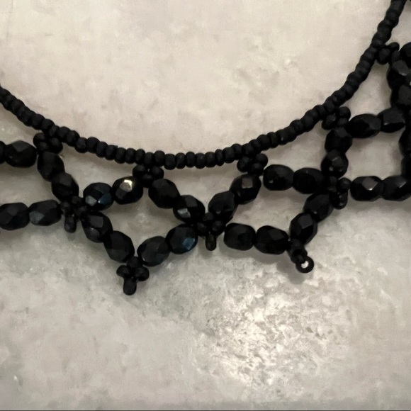 Black Czech crystal necklace coker - Picture 2 of 3